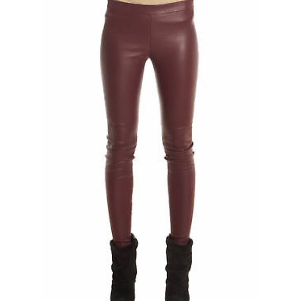 Vince Lamb leather Leggings zip ankles Medium - Picture 4 of 8